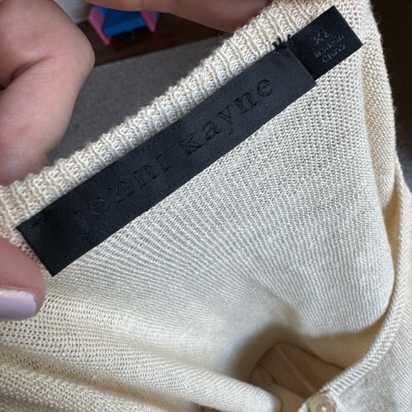 Jenni Kayne Finley Linen Blend Cream Cardigan, size XL - Picture 5 of 7